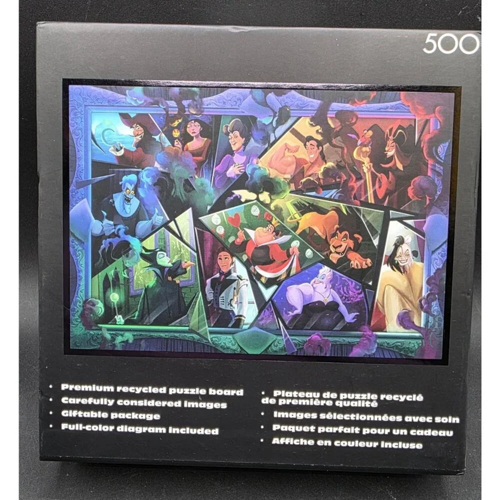 Disney Villains 500-Piece Noir Select Jigsaw Puzzle Premium Packaging Recycled